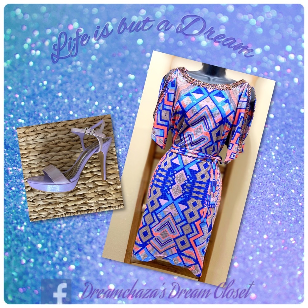 Embellish Dress with Geometric Design SZ(M)